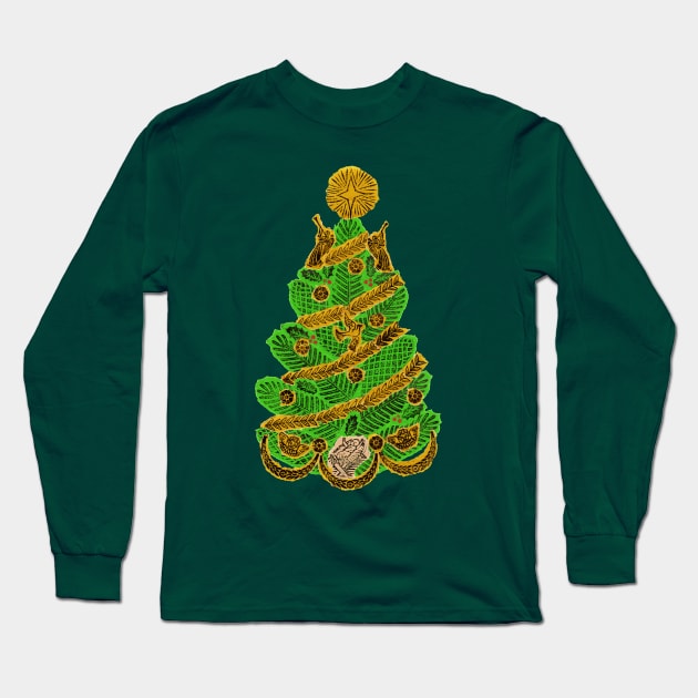 Collage Christmas Tree Long Sleeve T-Shirt by WonderWebb